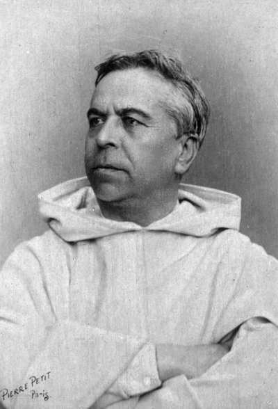 Portret van Dominicaanse monnik Henri Didon, ca.1890-1900 (zwart-wit foto) door Pierre Petit