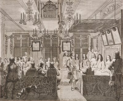 Koning Karel II dineert met Lucy Walter door Pierre Philippe