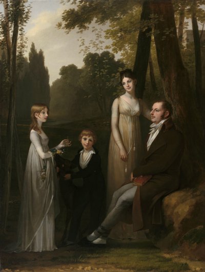 Portret van Rutger Jan Schimmelpenninck en zijn gezin door Pierre Prud
