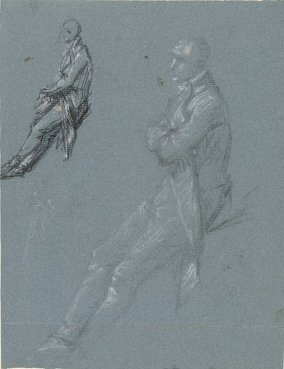 Twee studies van Rutger Jan Schimmelpenninck en een schets van zijn vrouw door Pierre Prud