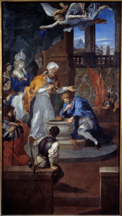 Doop van Clovis in Reims op 25 december 496. Schilderij door Pierre Puget (1620 - 1694) door Pierre Puget