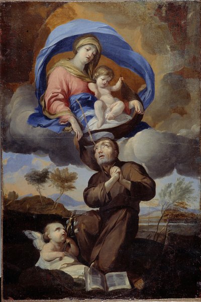 De Maagd die het scapulier aan Sint Simon Stock geeft door Pierre Puget