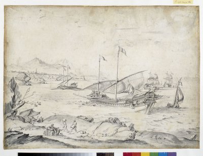 Uitzicht op de haven van Marseille door Pierre Puget