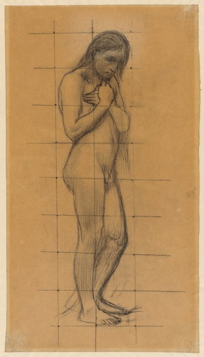 Een Staande Mannelijke Naakt door Pierre Puvis de Chavannes