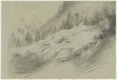 Lawine in een Alpenlandschap door Pierre Puvis de Chavannes
