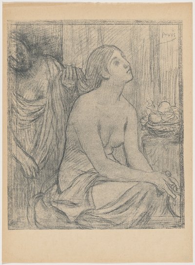 Het toilet door Pierre Puvis de Chavannes