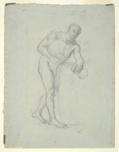 Naakte figuur met een fles door Pierre Puvis de Chavannes