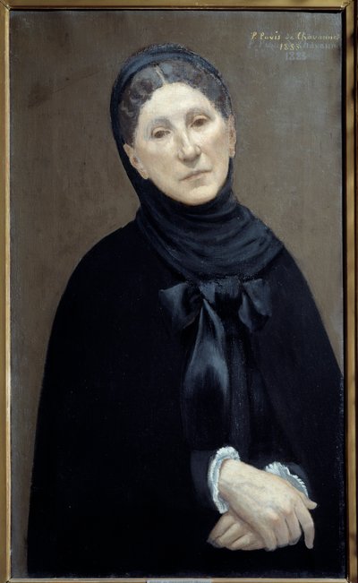 Portret van prinses Marie Cantacuzene, vrouw van de kunstenaar Schilderij door Pierre Puvis de Chavannes door Pierre Puvis de Chavannes