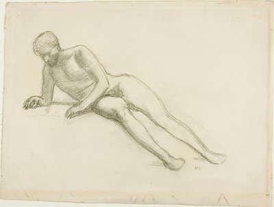Liggend mannelijk naakt door Pierre Puvis de Chavannes