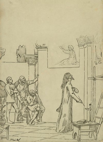 Studie voor L door Pierre Puvis de Chavannes