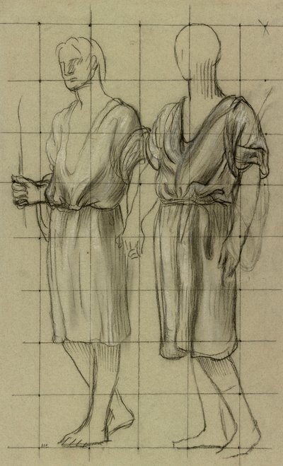 Studie van twee staande figuren door Pierre Puvis de Chavannes