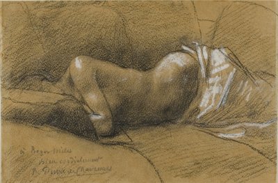 Studie van een slapende vrouw door Pierre Puvis de Chavannes