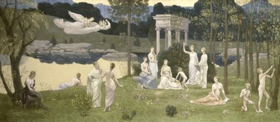Het heilige bos, geliefd bij de kunsten en de muzen door Pierre Puvis de Chavannes