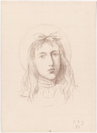Hoofd van een Jong Meisje door Pierre Puvis de Chavannes