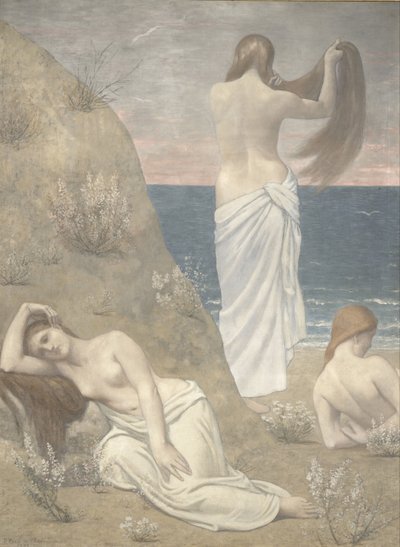 Jonge meisjes aan zee, 1887 door Pierre Puvis de Chavannes