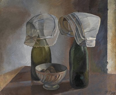 Stilleven met flessen en Bretonse mutsen, c.1924 door Pierre Roy