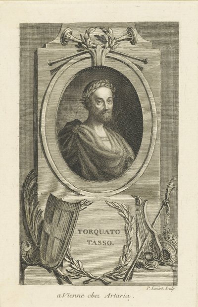 Portret van Torquato Tasso 1544-1595, ca 1770 door Pierre Savart