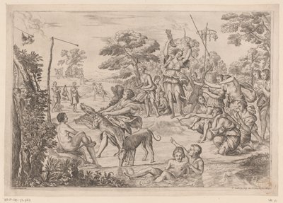 Nimfen van Diana aan het boogschieten door Pierre Scalberge