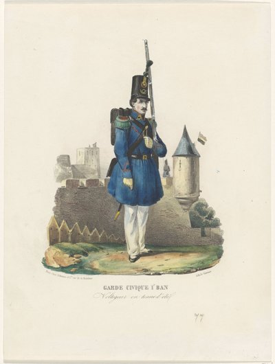 Belgische burgerwacht op wacht, 1830 door Pierre Simonau