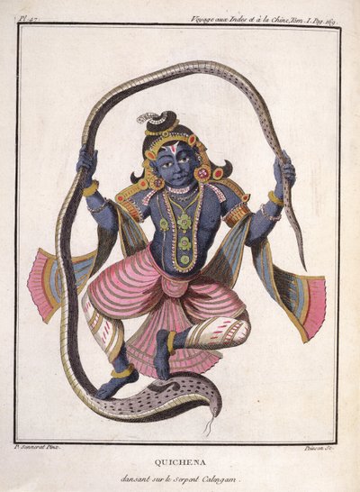 Krishna danst op de Kaliya-slang, uit 