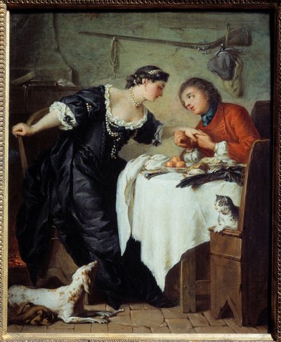 De valk. Illustratie van een fabel van Jean de La Fontaine door Pierre Subleyras