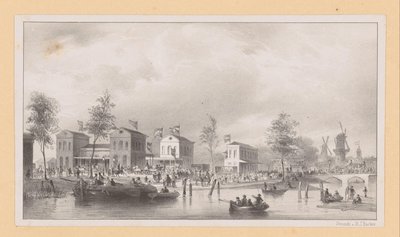 Stationsgebouwen van de Rijnspoorweg in Amsterdam door Pierre Tetar van Elven (possibly)