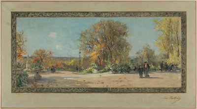 Schets voor het stadhuis van Vanves: Het terras van het Lycée Michelet door Pierre Vauthier