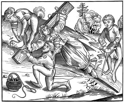 De baby Richard van Pontoise gekruisigd door Joden, 1493, 1849 door Pierre Wolgmuth