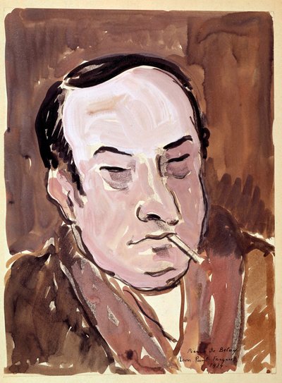 Portret van Leon Paul Fargue (1876-1947) dichter door Pierre de Belay