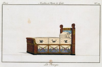 Etruskisch bed (illustratie) door Pierre de La Mesangere