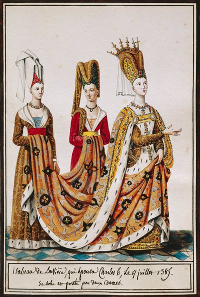 Isabeau van Beieren trouwt met Karel VI, Koning van Frankrijk, 17 juli door Pierre de La Mesangere