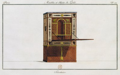Schrijftafel, plaat 101, illustratie uit Collection de meubles et objects de gout door Pierre de La Mesangere