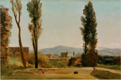 In de Farnesische Tuinen: De drie populieren en de Monte door Pierre de Valenciennes