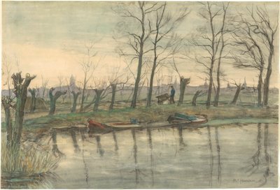 Amsterdamse Skyline Gezien vanuit het Westen door Piet Mondrian