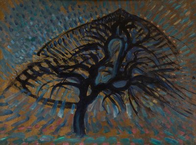 Appelboom, pointillistische versie door Piet Mondrian