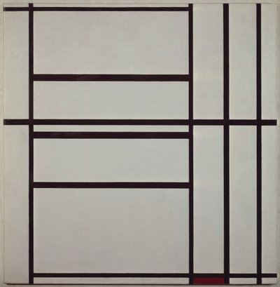Compositie nr. 1 met grijs en rood 1938-1939 door Piet Mondrian
