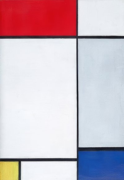 Compositie in rood, geel en blauw door Piet Mondrian
