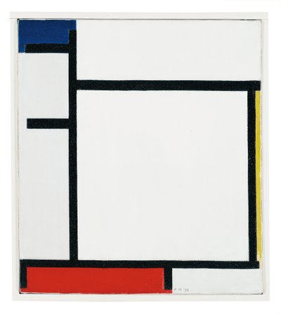 Compositie met Blauw, Geel, Rood en Grijs door Piet Mondrian