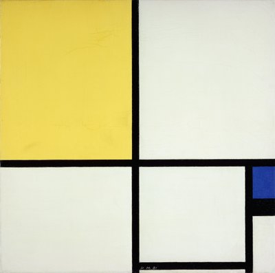 Compositie met Blauw en Geel door Piet Mondrian