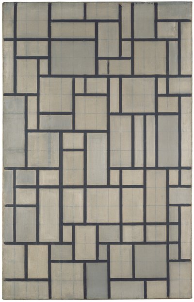 Compositie met raster 2 door Piet Mondrian