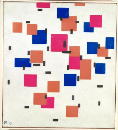Compositie in kleur A door Piet Mondrian