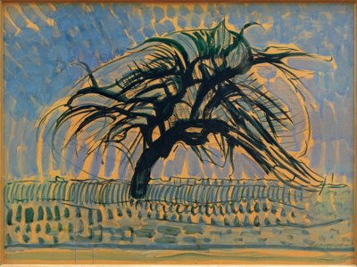 De blauwe boom door Piet Mondrian