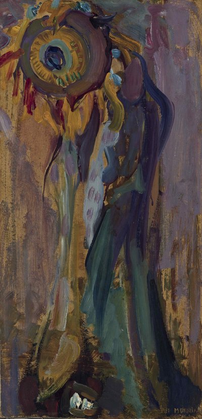 Stervende zonnebloem I door Piet Mondrian
