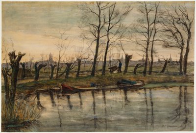 Boer keert terug naar de velden, ca. 1900 door Piet Mondrian