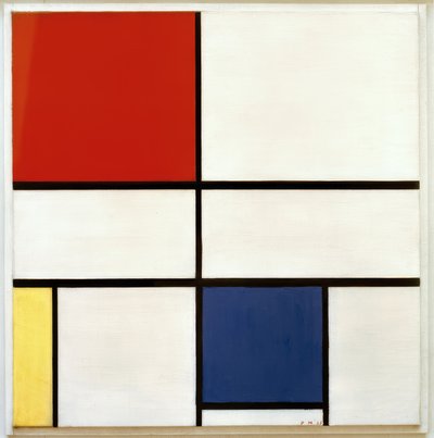 Compositie C; Compositie nr. III; Compositie met rood, geel door Piet Mondrian