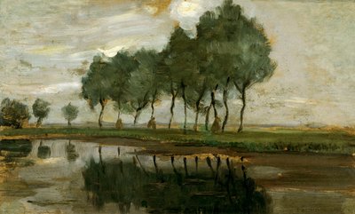 Landschap van bomen bij Gein door Piet Mondrian