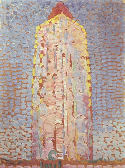 Vuurtoren bij Westkapelle in Oranje door Piet Mondrian