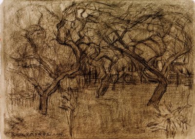 Boomgaard door Piet Mondrian