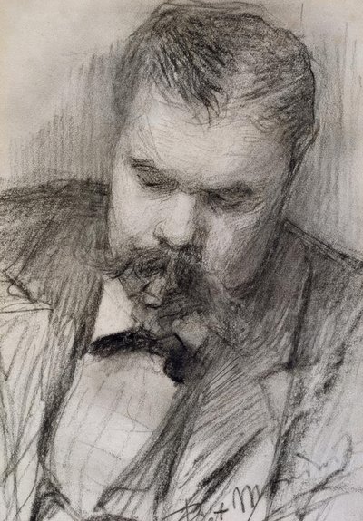 Portret van Frits Mondriaan, 1898 door Piet Mondrian