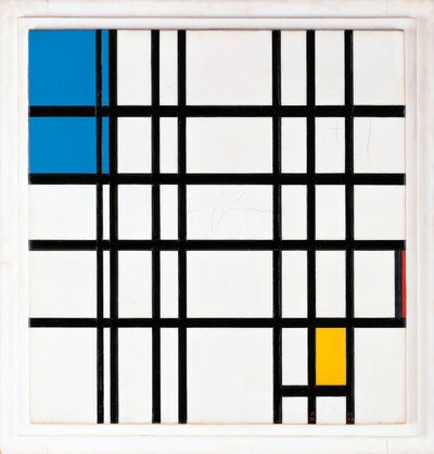 Ritme van zwarte lijnen door Piet Mondrian